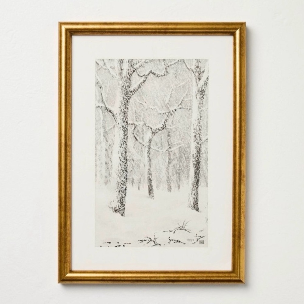 Hearth Hand Magnolia Snowy Trees Framed Wall Art